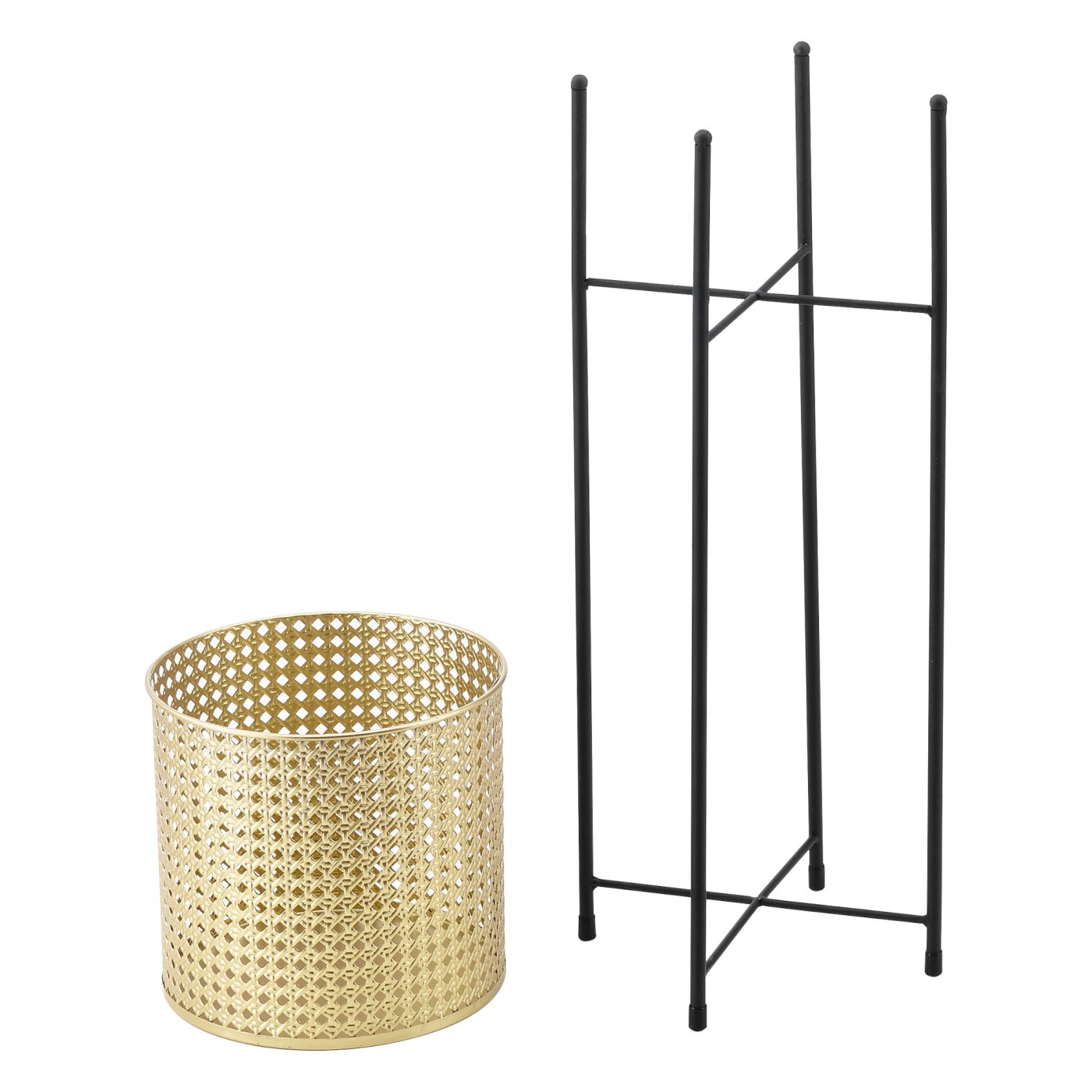 Set stojal za cvetlične lončke Mol - 2-delni Komplet - črno-zlat