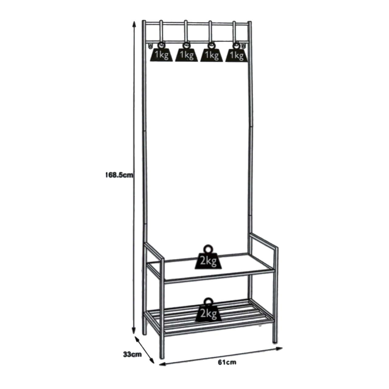 Obešalnik s prostorom za čevlje - večfunkcijski in eleganten