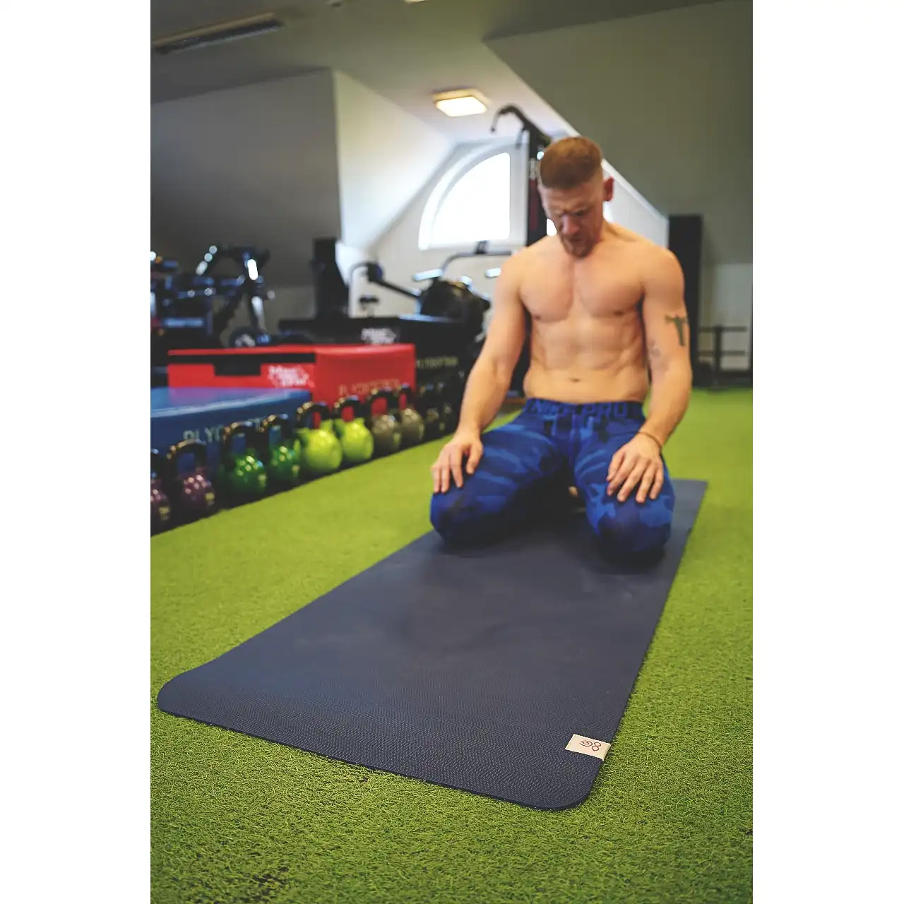 YogaSearcher Yoga Mat Alignement - 5mm - blazina za jogo - Navy (modra)