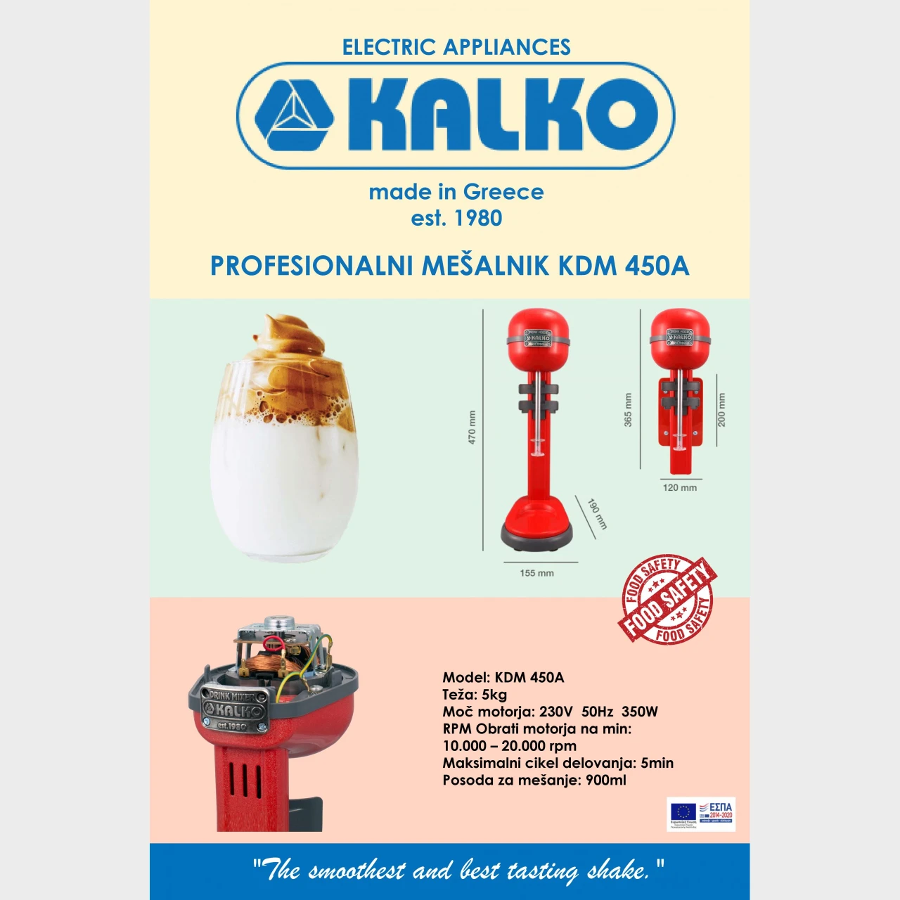 Kalko KDM450-BL - profesionalni mešalnik pijač - 350W