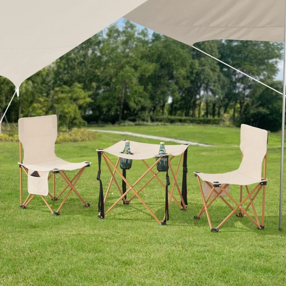 Banzi 3-delni komplet za camping - 2 stola in miza - zložljivo
