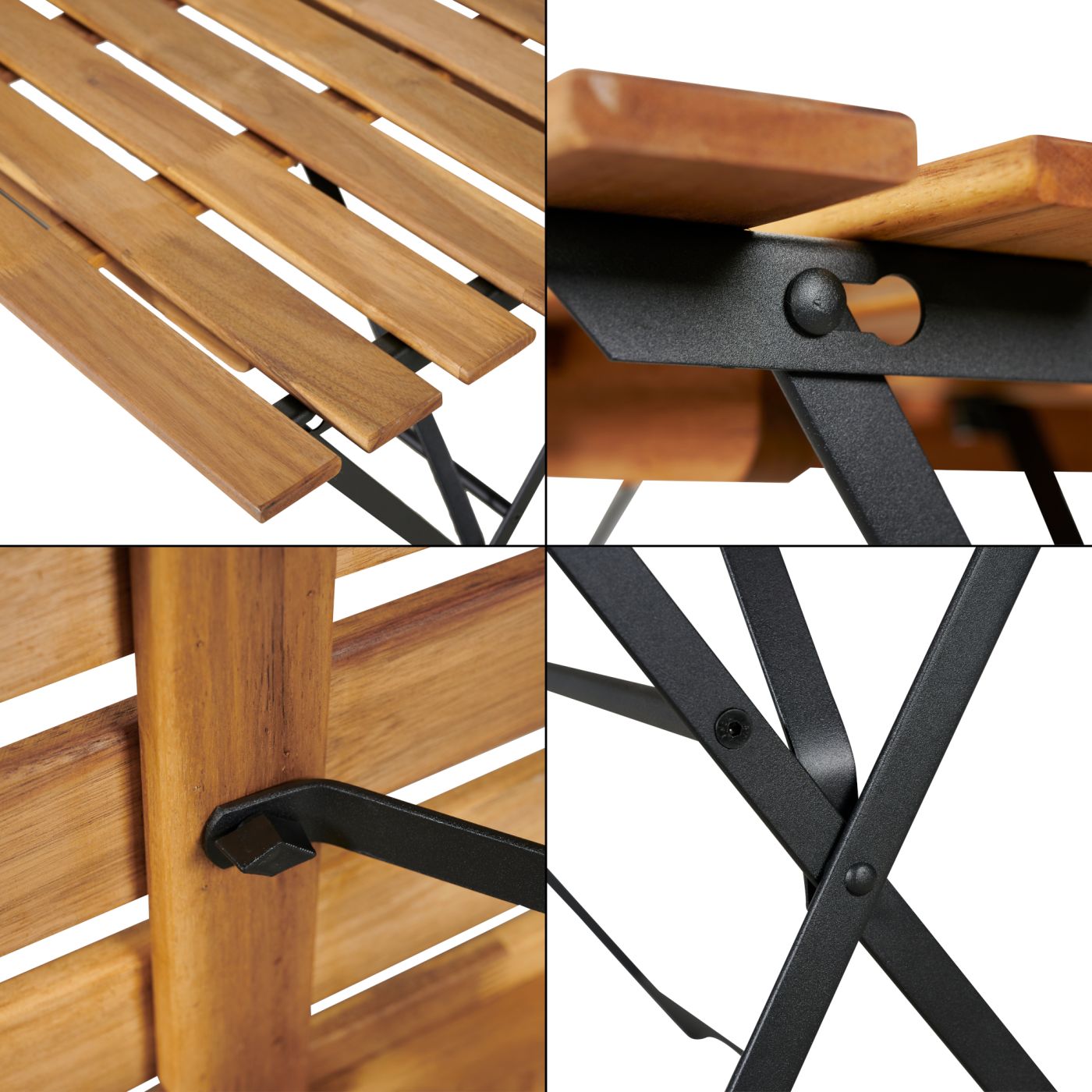 Bovino 5-delni set vrtnega pohištva - 4 stoli in miza - akacijev les