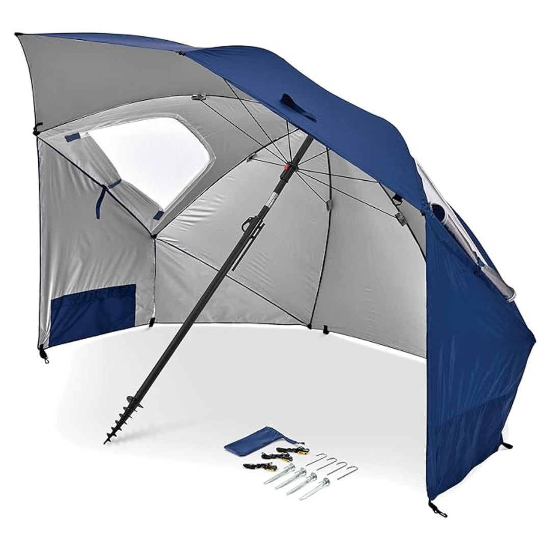 Sport-Brella Premiere - velik senčnik za plažo - 240 cm - UPF 50+ - blue