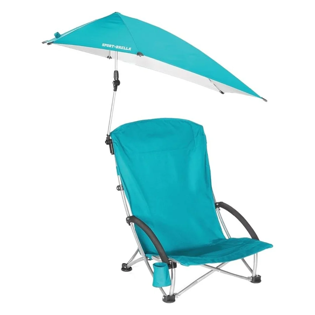 Sport-Brella Stol za plažo - z vrtljivim dežnikom - aqua