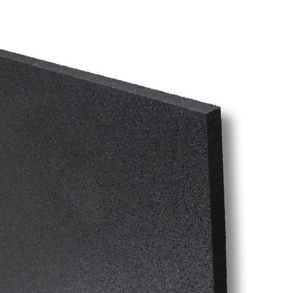 Gumirana ploča 1 x 1 m x 10 mm | Ravni rub | Crna | Tanka, ali izuzetno izdržljiva zaštita poda!